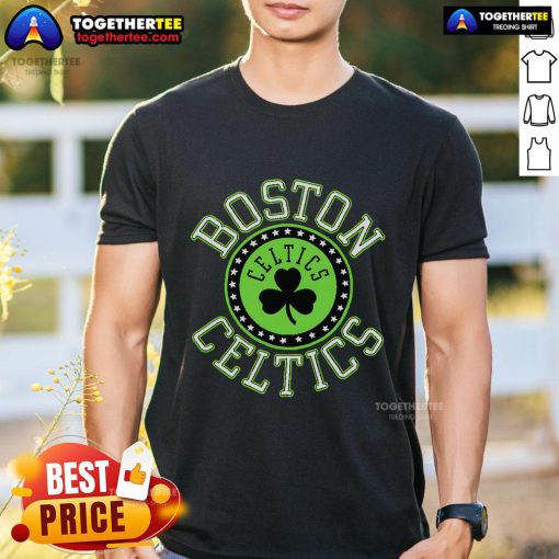 Official Boston Celtics Homage T-Shirt featuring the team's logo and vibrant green design, perfect for fans and collectors.
