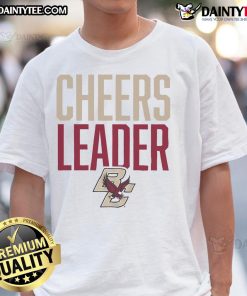 Official Boston College Eagles Cheer Leader T-Shirt featuring vibrant team colors and logo for fans and supporters.