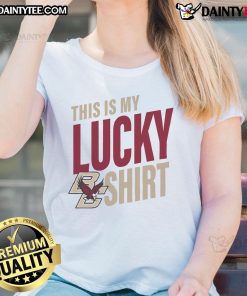 Official Boston College Eagles 'This Is My Lucky' ladies tee featuring team colors and logo for stylish game day wear.
