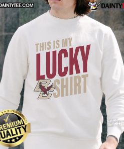 Official Boston College Eagles sweatshirt featuring a lucky design, perfect for fans and game day attire.