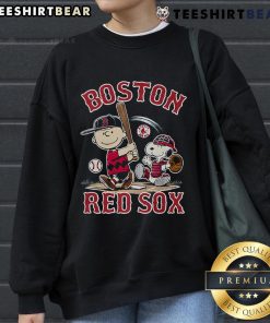 Alt Text: Official Boston Red Sox Snoopy sweatshirt featuring a playful Snoopy design, perfect for fans and casual wear.