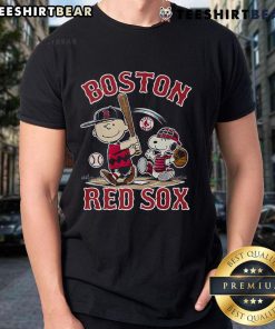 Official Boston Red Sox Snoopy T-Shirt featuring Snoopy in a Red Sox hat, perfect for fans and collectors.