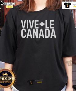 Official Bruce A. Heyman Vive Le Canada ladies tee featuring vibrant design and comfortable fit for proud Canadian supporters.