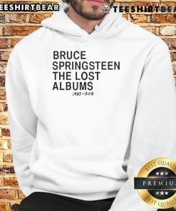Official Bruce Springsteen The Lost Albums 1983-2018 Hoodie featuring iconic album designs and vibrant colors.