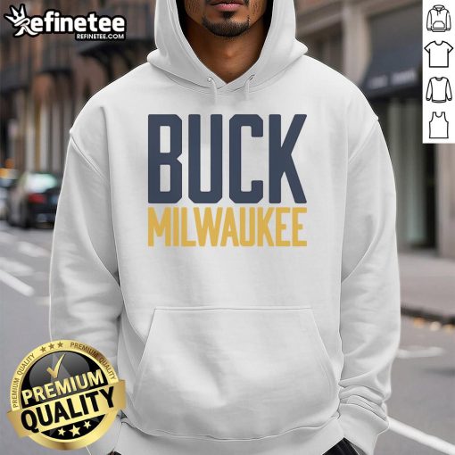 Official Buck Milwaukee Hoodie in navy blue, featuring the team logo and stylish design for fans and supporters.