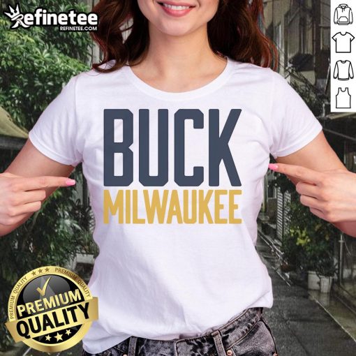 Official Buck Milwaukee Ladies Tee, stylish women's shirt featuring team logo and vibrant colors for game day.