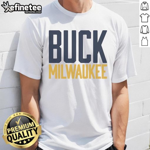 Official Buck Milwaukee T-Shirt featuring the team logo and vibrant colors, perfect for fans and casual wear.