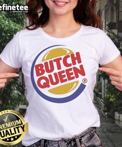 Official Butch Queen Burger Ladies Tee featuring vibrant graphics and a stylish design for fans of unique streetwear.