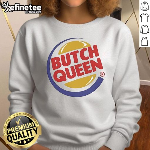 Official Butch Queen Burger Sweatshirt featuring a stylish design and comfortable fit for casual wear.