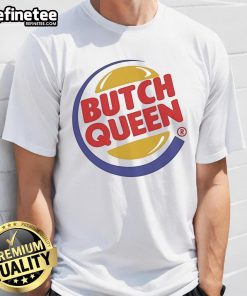 Alt Text: Official Butch Queen Burger T-Shirt featuring vibrant graphic design, perfect for casual wear and burger lovers.