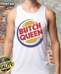 Official Butch Queen Burger Tank Top featuring a bold graphic design, perfect for casual summer wear and LGBTQ+ pride events.