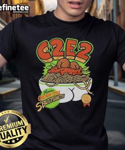 Alt Text: Official C2E2 X Famous Chicago Style S'Buttgetti Butts Pasta 2025 On Things T-Shirt with fun pasta graphic design.