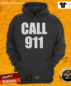 Alt Text: Official Call 911 Hoodie in black, featuring bold white lettering, perfect for emergency responders and casual wear.