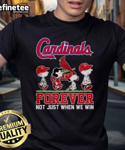 Alt Text: Official Cardinals Forever Not Just When We Win T-Shirt featuring team logo and vibrant red color for fans.