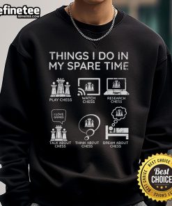 Official Chess Player sweatshirt showcasing hobbies and interests in spare time with a stylish design.