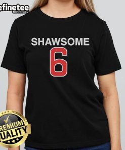 Official Chicago Cubs Matt Shaw 6 Shawsome Ladies Tee featuring stylish design and team logo for female fans.