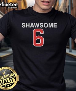 Alt Text: Official Chicago Cubs Matt Shaw 6 Shawsome T-Shirt featuring team colors and logo, perfect for Cubs fans.