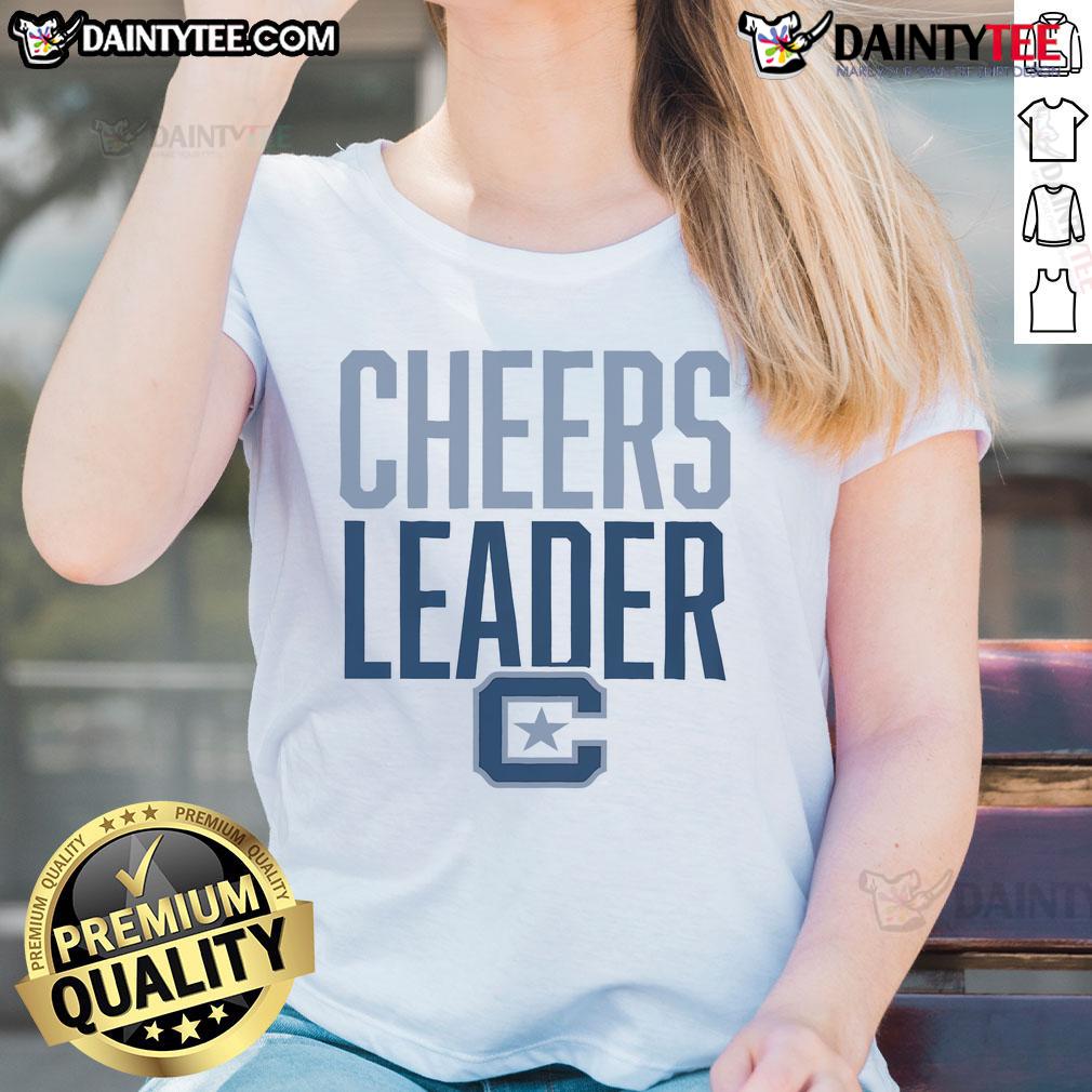 Official Citadel Bulldogs Cheers Leader Ladies Tee Alt Text: Official Citadel Bulldogs Cheerleader Ladies Tee featuring vibrant team colors and logo, perfect for fans and events.