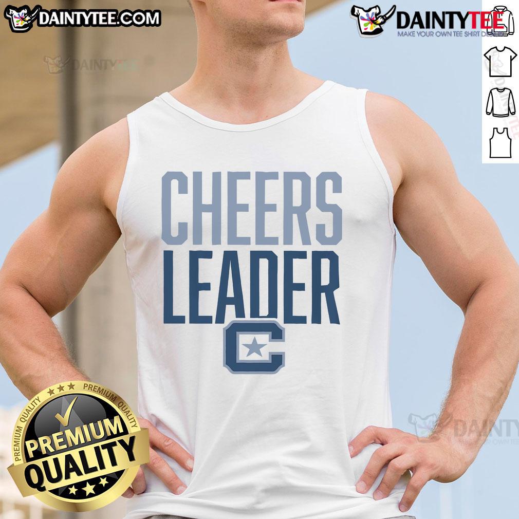 Official Citadel Bulldogs Cheers Leader Tank Top Official Citadel Bulldogs Cheers Leader Tank Top in navy blue, showcasing team spirit and style for fans and supporters.