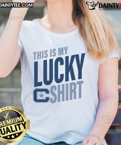 Official Citadel Bulldogs 'This Is My Lucky Ladies' tee featuring vibrant graphics, perfect for fans and supporters.