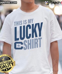Alt Text: Official Citadel Bulldogs This Is My Lucky T-Shirt featuring a bold design and school colors for fans and alumni.