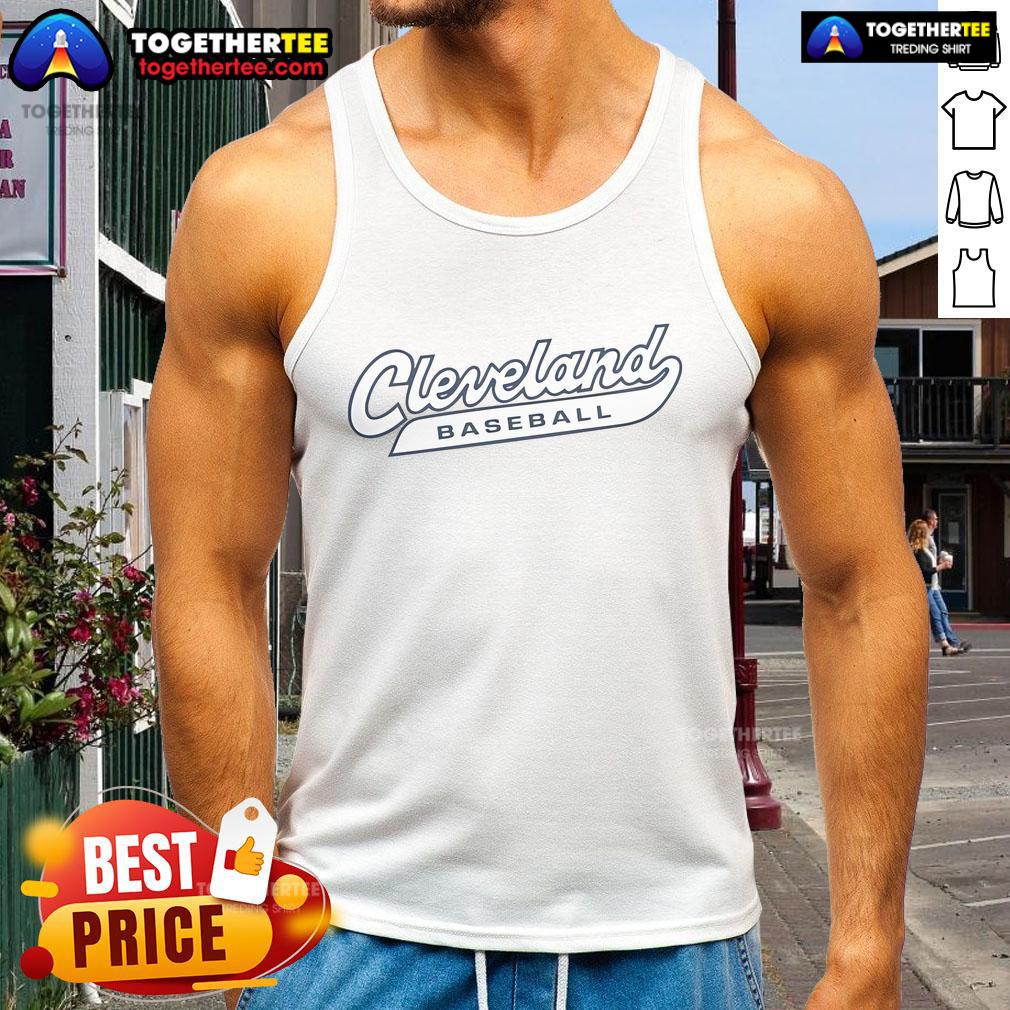 Official Cleveland Baseball Script Tank Top Official Cleveland Baseball Script Tank Top featuring a vintage design, perfect for fans and summer outings.