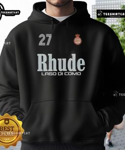 Alt Text: Official Como Racing Rhude Lago Di Como Hoodie featuring a stylish design perfect for racing enthusiasts.