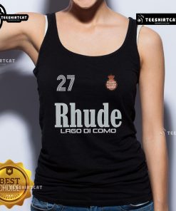 Alt Text: Official Como Racing Rhude Lago Di Como tank top featuring a stylish design and vibrant colors for fans and fashion lovers.