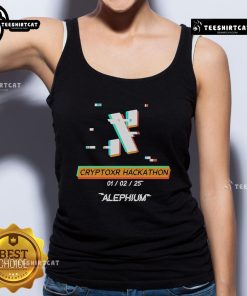 Official Cryptoxr Hackathon 2025 Alephium tank top design featuring vibrant colors and tech-inspired graphics.