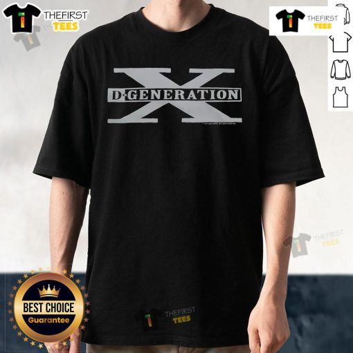 Alt Text: Official D-Generation X T-Shirt featuring bold graphics and iconic logo for wrestling fans and collectors.