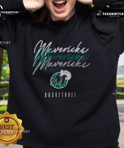 Alt Text: Official Dallas Mavericks Hardwood Classics Triple Stack Sweatshirt featuring team colors and logo, perfect for fans.