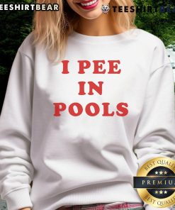 Official Dani Jackel I Pee In Pools Sweatshirt featuring playful text design and stylish casual fit for pool lovers.