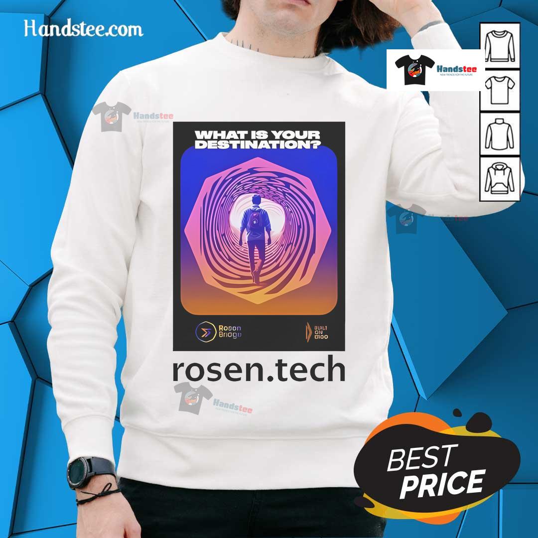 Official Daniel Friedman What Is Your Destination Rosen.Tech Sweatshirt Official Daniel Friedman 'What Is Your Destination' Rosen Tech sweatshirt featuring a stylish design for tech enthusiasts.