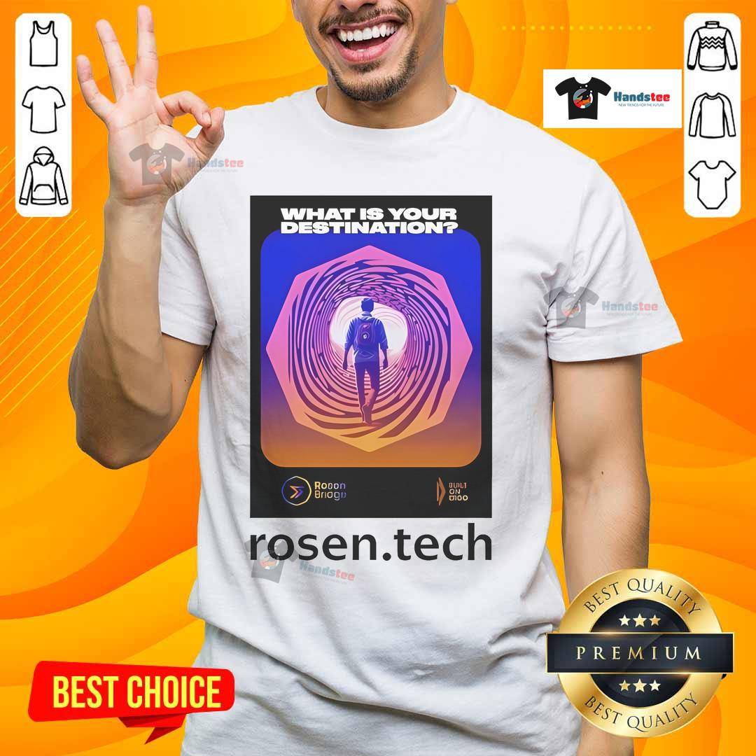 Official Daniel Friedman What Is Your Destination Rosen.Tech T Shirt Official Daniel Friedman 'What Is Your Destination' Rosen.Tech T-Shirt featuring a stylish design and vibrant colors.
