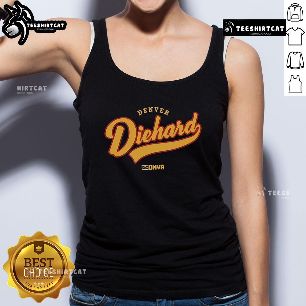 Official Denver Diehard Dnvr Tank Top Official Denver Diehard DNVR Tank Top featuring bold logo design, perfect for fans and summer wear.