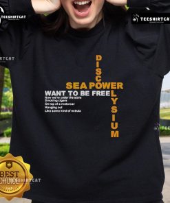 Official Disco Elysium Sea Power Want To Be Free Sweatshirt featuring vibrant design and cozy fit for fans.
