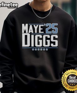 Alt Text: Official Drake Maye and Stefon Diggs 2025 sweatshirt featuring bold graphics and team colors for fans.