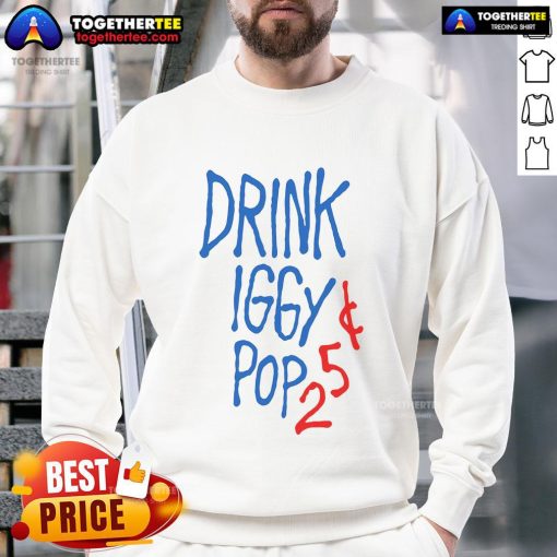 Official Iggy Pop 25 Sweatshirt featuring bold graphic design, perfect for fans of the iconic musician and style.