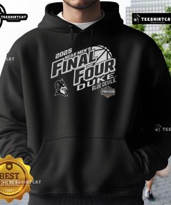Official Duke Blue Devils Champion 2025 NCAA Men's Basketball Tournament Final Four hoodie in blue design.