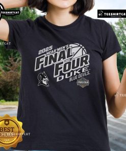 Official Duke Blue Devils Champion 2025 NCAA Men's Basketball Tournament Final Four Ladies Tee in blue and white.