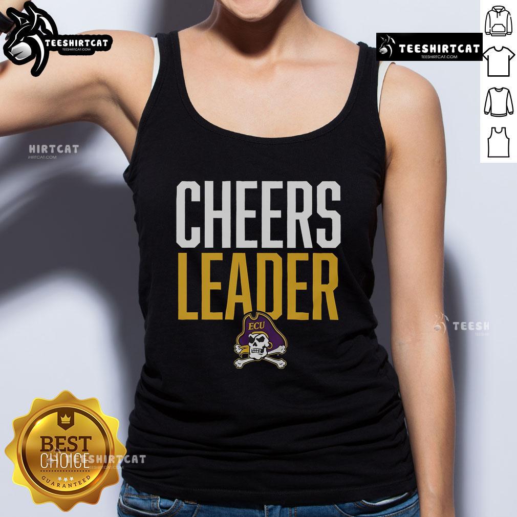 Official East Carolina Pirates Cheers Leader Tank Top Alt Text: Official East Carolina Pirates Cheers Leader Tank Top featuring vibrant team colors and logo for spirited fans.