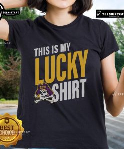Official East Carolina Pirates lucky ladies tee featuring vibrant colors and team logo for dedicated fans.