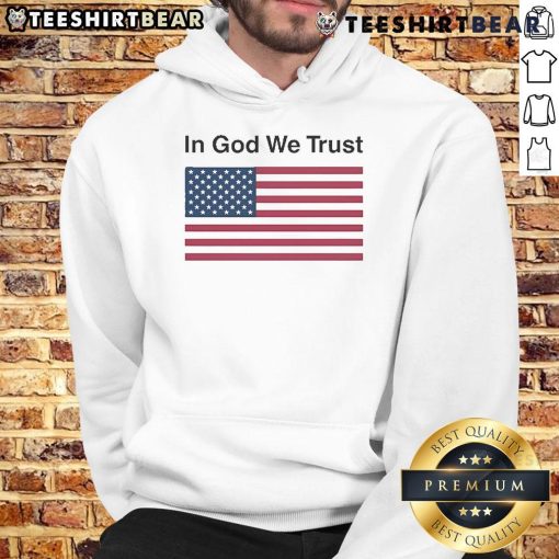 Official Eric Adams 'In God We Trust' hoodie featuring bold text design, perfect for supporters of Eric Adams.