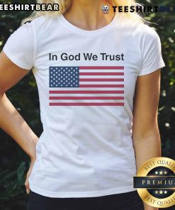 Official Eric Adams 'In God We Trust' Ladies Tee featuring bold text and stylish design, perfect for supporters of Eric Adams.