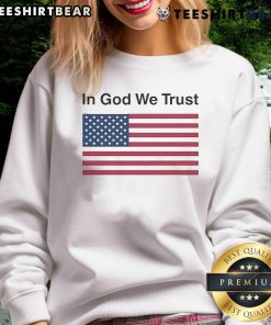 Official Eric Adams 'In God We Trust' sweatshirt featuring bold text and a stylish design, perfect for supporters.