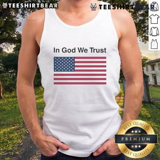 Official Eric Adams In God We Trust tank top featuring bold text design, perfect for stylish summer wear.