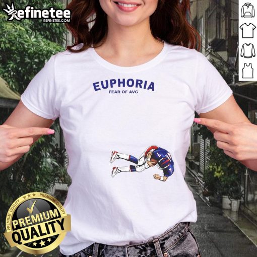 Official Euphoria Fear of Average John Elway 7 Denver Broncos ladies tee, stylish women's apparel for fans.