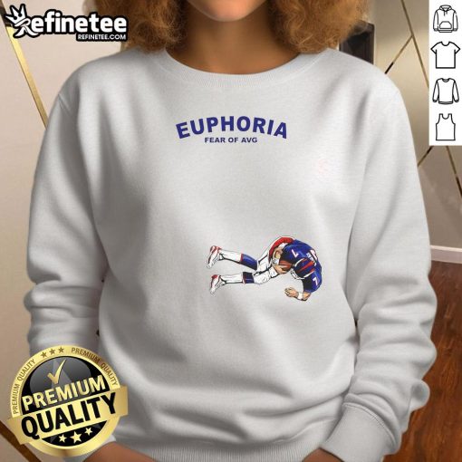 Official Euphoria Fear of Average John Elway 7 Denver Broncos sweatshirt, showcasing team pride and iconic player legacy.