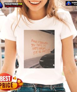 Alt Text: Official Fck U Skrillex tee featuring 'You Think Ur Andy Warhol But Ur Not' design for ladies in trendy style.