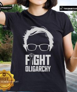 Official Fight Oligarchy Protest tee featuring Bernie Sanders and AOC, promoting resistance and social justice.